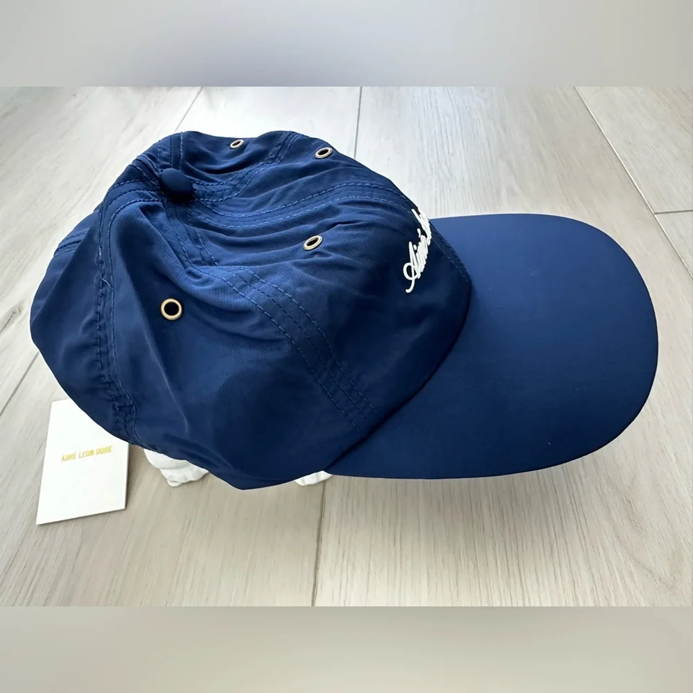 NEW AIME LEON DORE script sport nylon twill 6 panel hat cap navy
